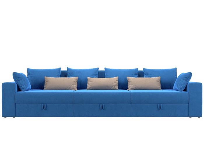 Прямой диван-кровать Мэдисон Long бежево-голубого цвета - лучшие Прямые диваны в INMYROOM