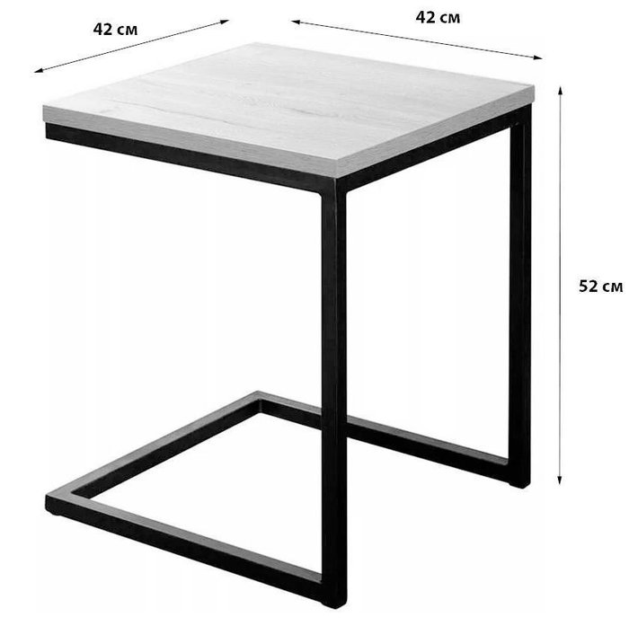 Приставной столик Loft №1 дуб натур - купить Кофейные столики по цене 4490.0
