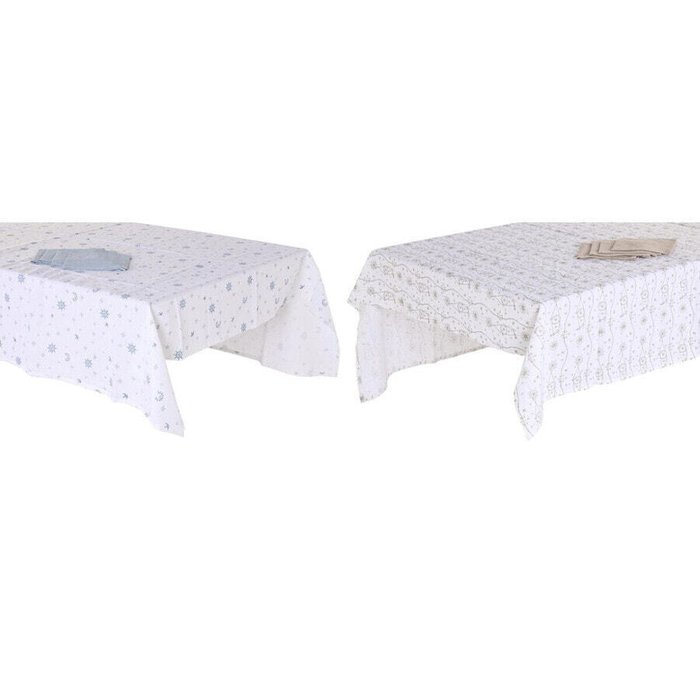 Скатерть и салфетки DKD Home Decor 150 x 150 x 0,5 см Синий Коричневый Белый (2 штук)