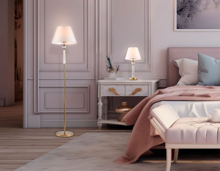 Торшер Heigh Light LH71028 (ткань, цвет белый) - купить Торшеры по цене 16890