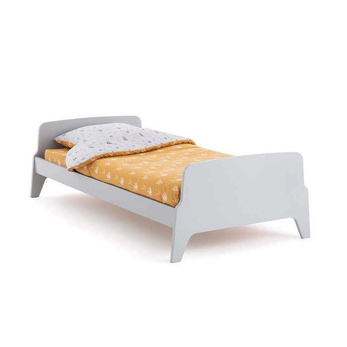 Кровать в винтажном стиле Adil 90x190 серого цвета