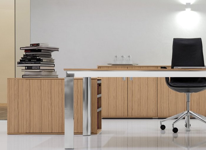 Дизайнерский стол HaN Zebrano (хромированные опоры) - лучшие Офисные столы в INMYROOM