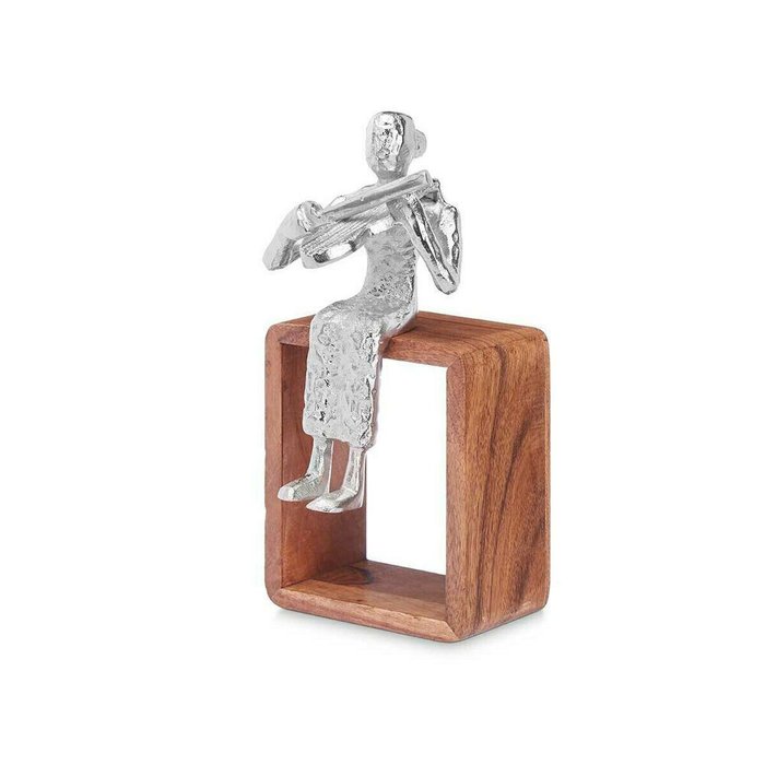 Декоративная фигура Скрипка Серебристый Деревянный Металл 13 x 27 x 13 cm - лучшие Фигуры и статуэтки в INMYROOM