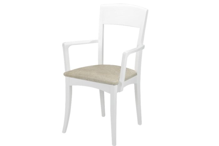 Стул-кресло деревянный Дали бело-бежевого цвета