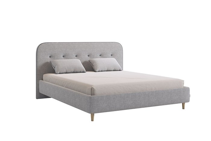 Кровать Лео 160х200 серого цвета без подъемного механизма
