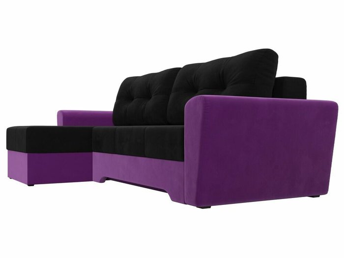 Угловой диван-кровать Амстердам черно-фиолетового цвета левый угол - лучшие Угловые диваны в INMYROOM
