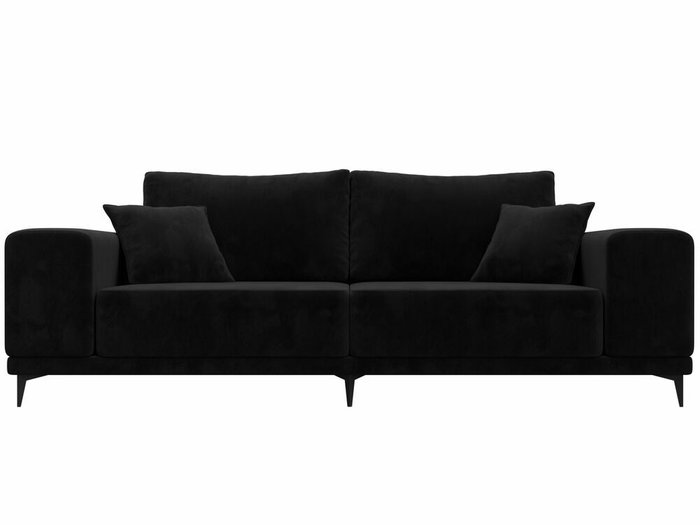 Прямой диван Льюес черного цвета  - купить Прямые диваны по цене 41999.0