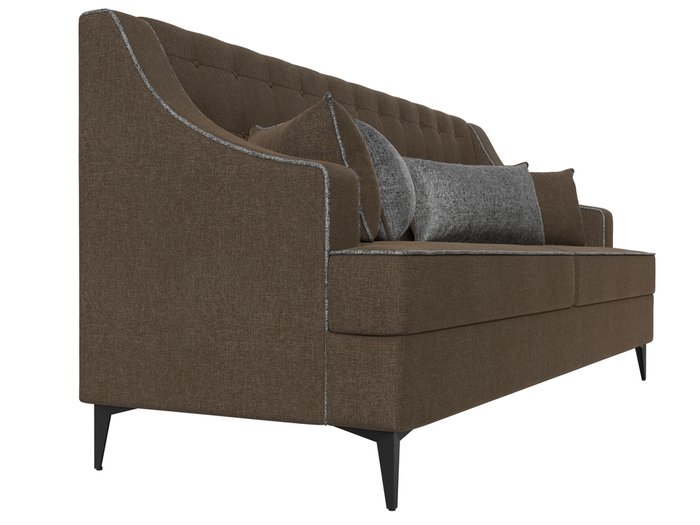 Прямой диван Марк коричневого цвета с серым кантом - лучшие Прямые диваны в INMYROOM