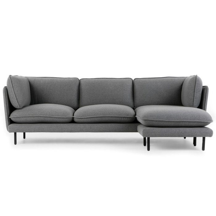 Угловой диван Wes серого цвета