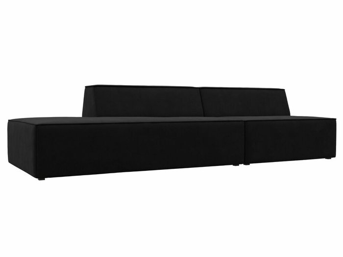 Прямой модульный диван Монс Модерн черного цвета левый