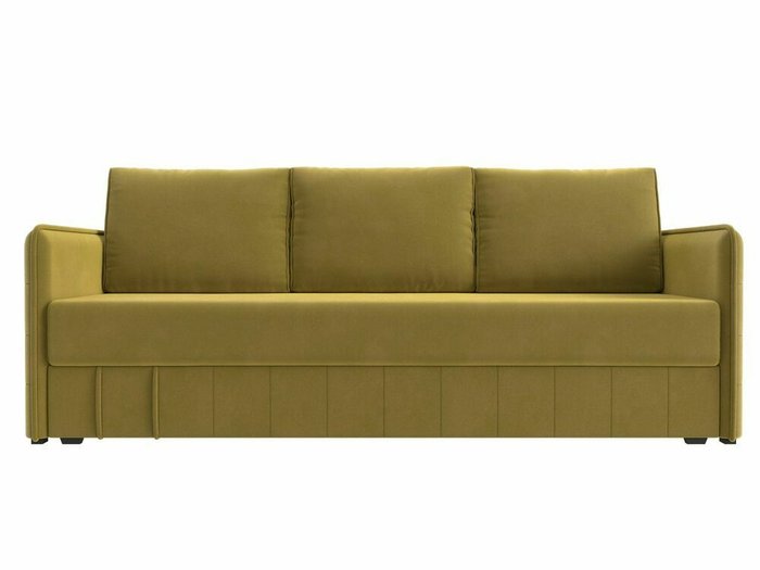 Прямой диван-кровать Слим желтого цвета с пружинным блоком - купить Прямые диваны по цене 46999.0