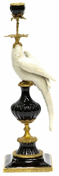 Подсвечник с попугаями бело-черного цвета - купить Подсвечники по цене 33770.0