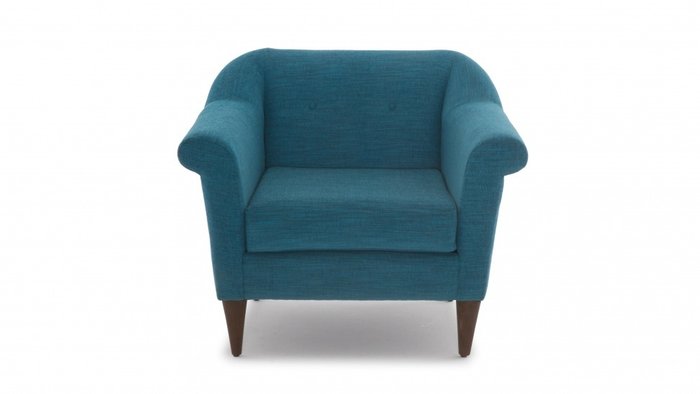 Кресло синего цвета на деревянных ножках - купить Интерьерные кресла по цене 58900.0