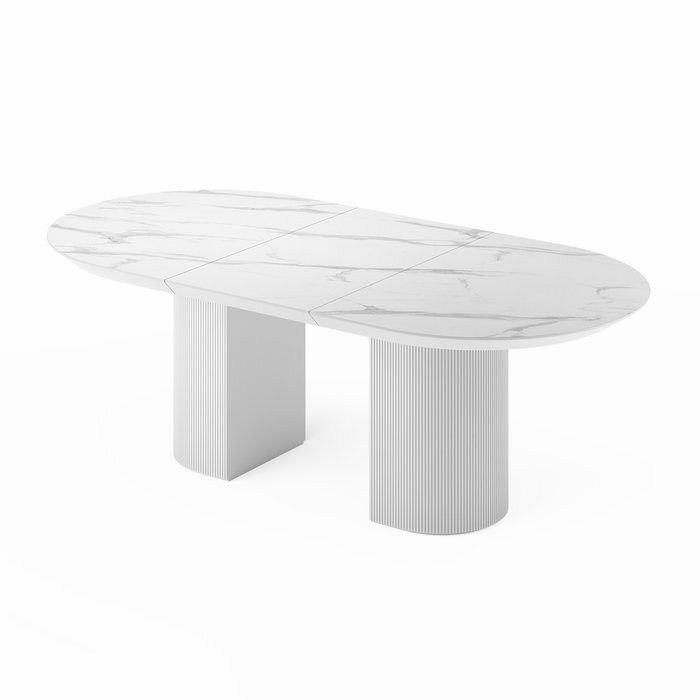 Раздвижной обеденный стол Гиртаб со столешницей цвета белый мрамор - лучшие Обеденные столы в INMYROOM