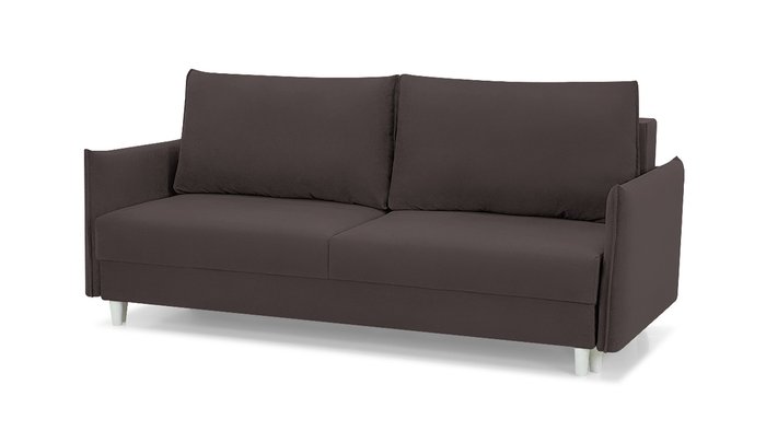 Прямой диван-кровать Портленд Лайт темно-коричневого цвета - купить Прямые диваны по цене 51500.0