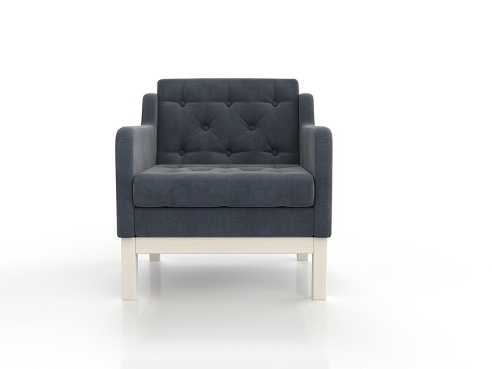 Кресло Айверс из массива сосны с обивкой серый шенилл - лучшие Интерьерные кресла в INMYROOM