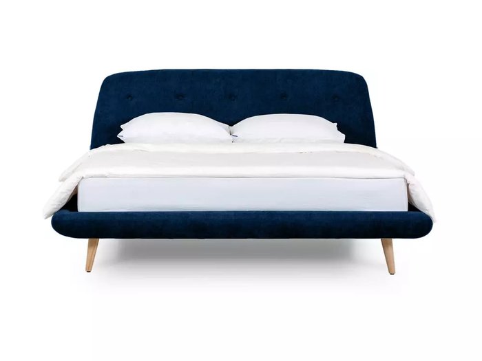 Кровать Loa 160х200 темно-синего цвета без подъемного механизма - купить Кровати для спальни по цене 59940.0