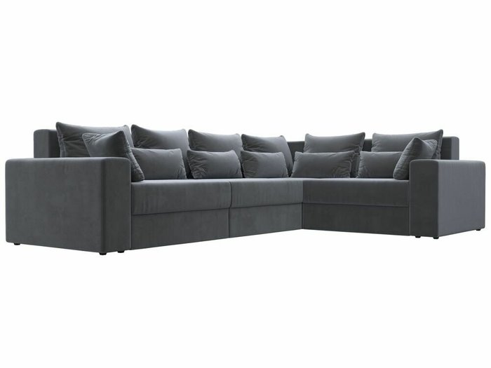 Угловой диван-кровать Майами Long темно-серого цвета правый угол - лучшие Угловые диваны в INMYROOM