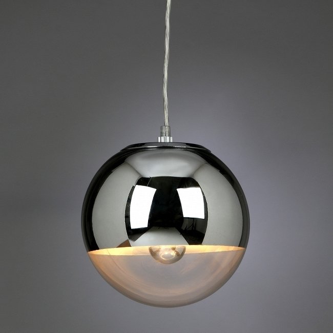 Подвесной светильник Mirror Ball из прозрачного стекла и наполовину из  стали - лучшие Подвесные светильники в INMYROOM