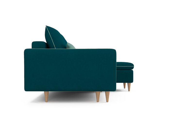 Угловой диван-кровать Ron сине-зеленого цвета - лучшие Угловые диваны в INMYROOM