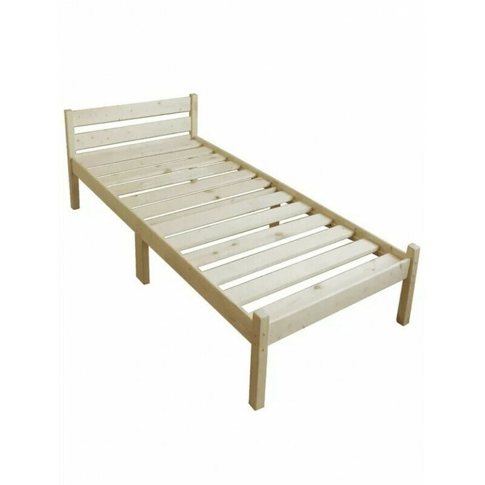 Кровать односпальная Классика Компакт сосновая 80х190 бежевого цвета - купить Кровати для спальни по цене 7016.0