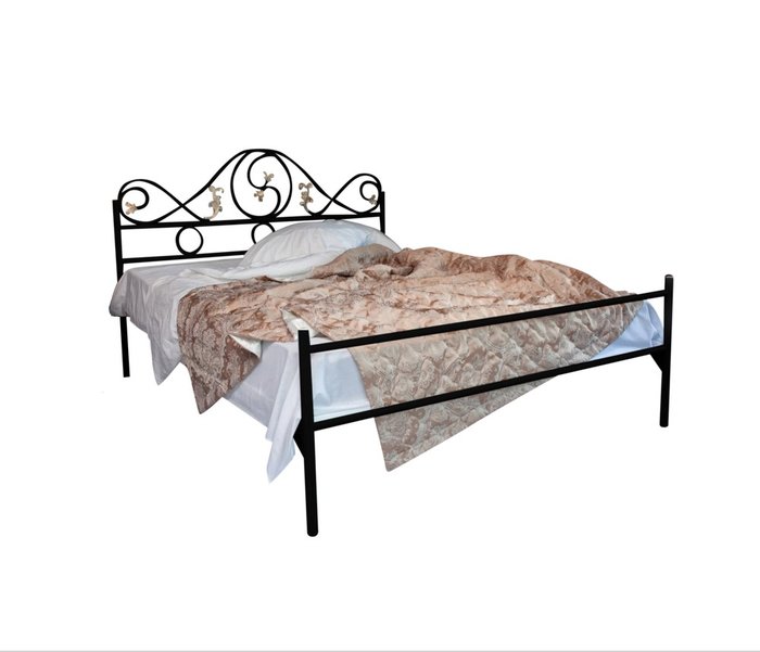 Кованая кровать Венеция 180х200 черного цвета - купить Кровати для спальни по цене 36990.0