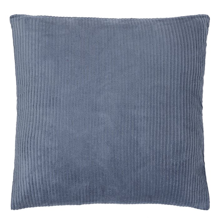 Чехол на подушку фактурный из хлопкового бархата Essential 45х45 темно-синего цвета