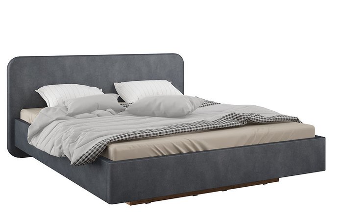 Кровать с подъемным механизмом Альфа 160х200 темно-серого цвета