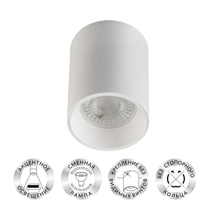 Накладной светильник DK3110-WH (пластик, цвет белый) - купить Накладные споты по цене 885.0
