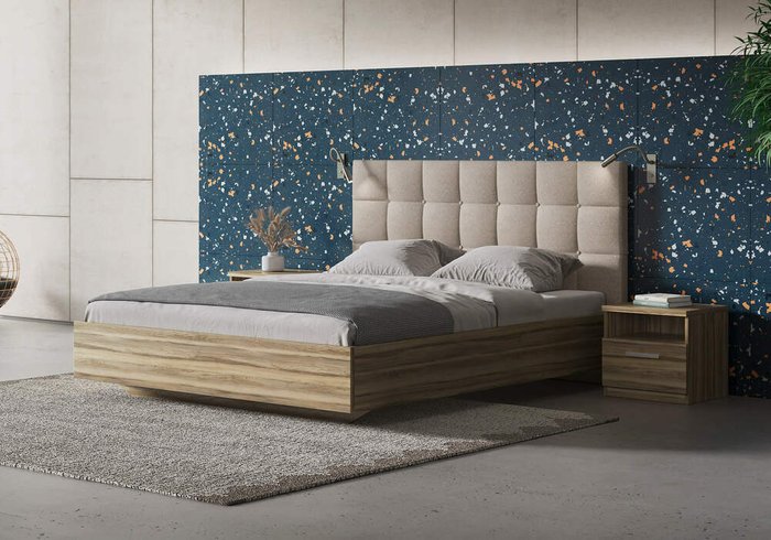 Кровать Luiza 180х200 с изголовьем кремового цвета без основания и подъемного механизма - лучшие Кровати для спальни в INMYROOM