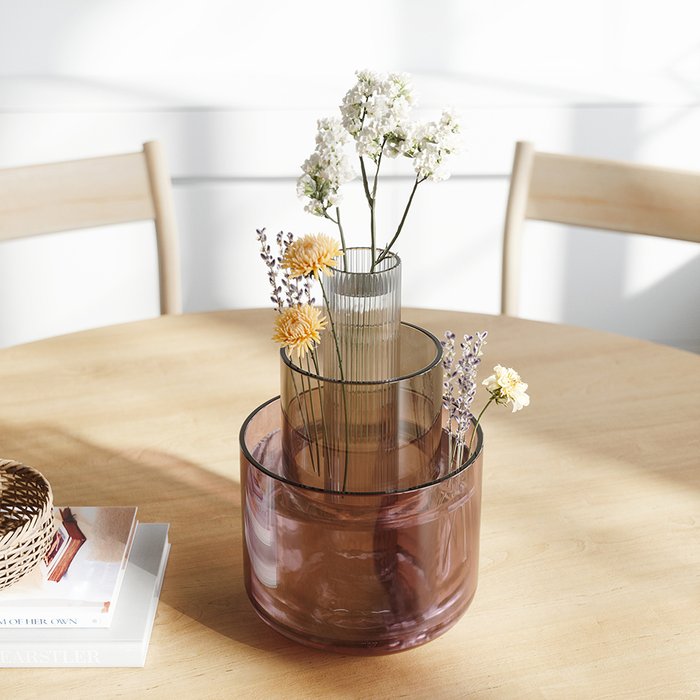 Набор из трех стеклянных ваз Layla - купить Вазы  по цене 8900.0