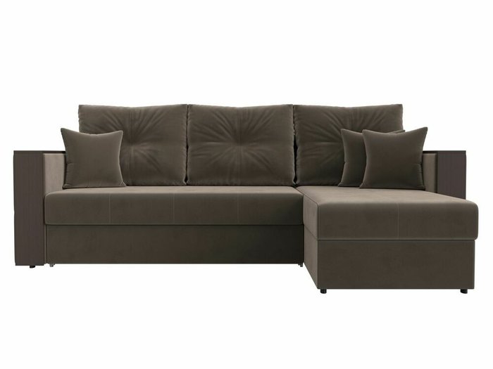 Угловой диван-кровать Валенсия светло-коричневого цвета правый угол - купить Угловые диваны по цене 42999.0