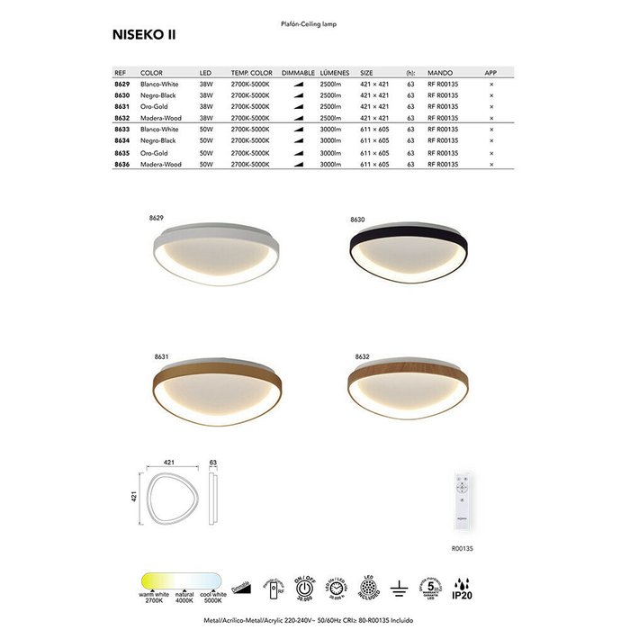 Светильник потолочный Mantra Niseko II 8630 - лучшие Потолочные светильники в INMYROOM