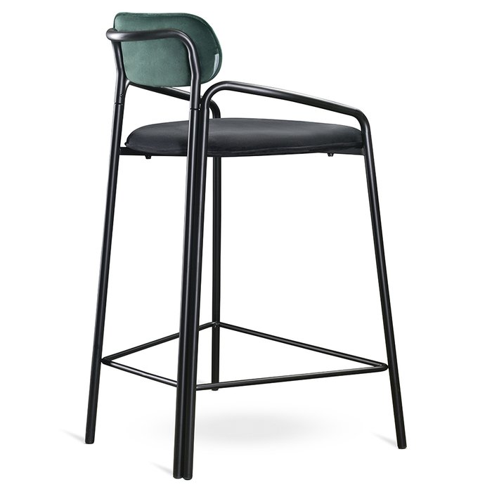 Набор из двух полубарных стульев Ror round черно-зеленого цвета - лучшие Барные стулья в INMYROOM