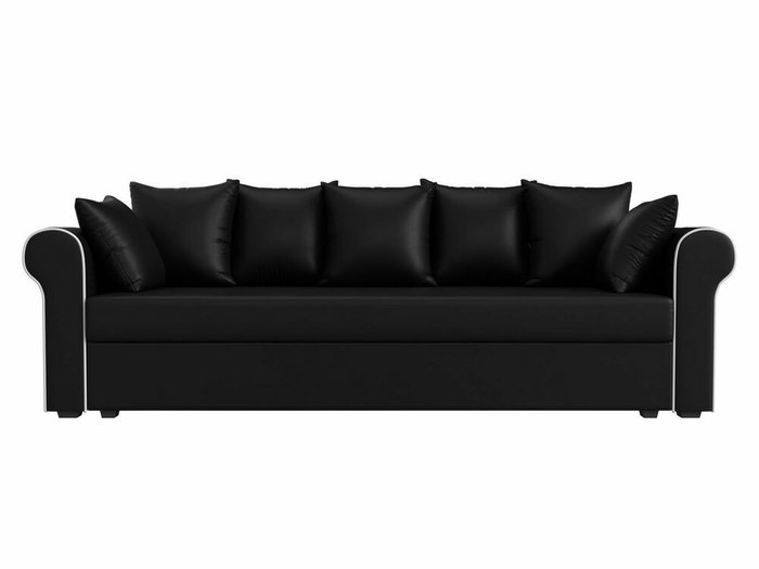Прямой диван-кровать Рейн черного цвета (экокожа) - купить Прямые диваны по цене 28999.0