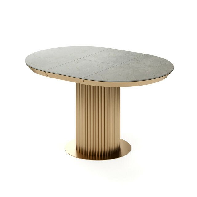 Раздвижной обеденный стол Фрах S серо-золотого цвета - купить Обеденные столы по цене 161053.0