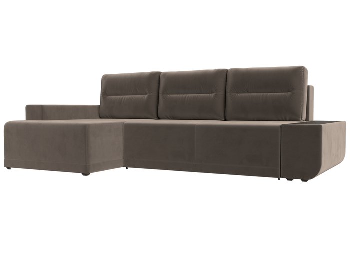Угловой диван-кровать Чикаго коричневого цвета левый угол