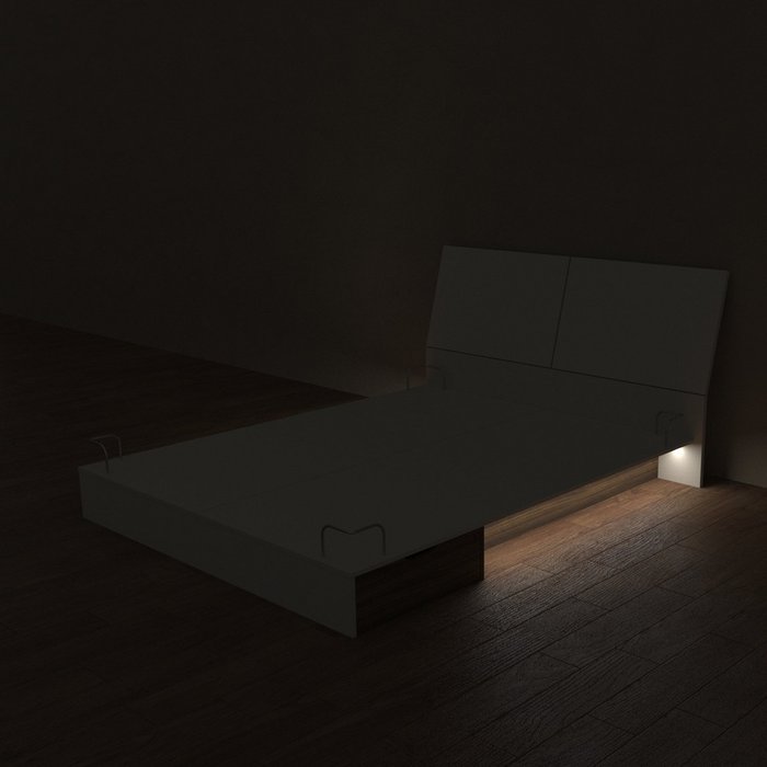 Кровать Лада 120х200 цвета сатин с ящиками и подсветкой - лучшие Кровати для спальни в INMYROOM Кровать Лада 120х200 цвета сатин с ящиками и подсветкой - лучшие Кровати для спальни в INMYROOM