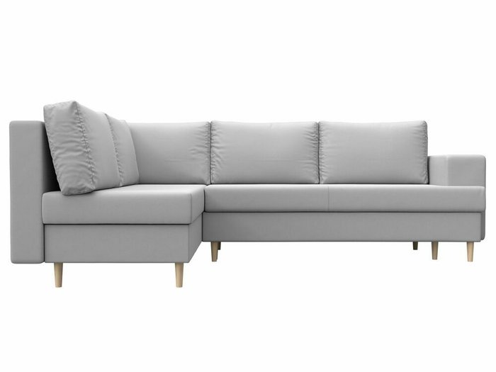 Угловой диван-кровать Сильвана белого цвета (экокожа) левый угол - купить Угловые диваны по цене 60999.0