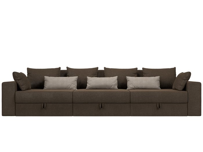 Прямой диван-кровать Мэдисон Long коричнево-бежевого цвета - купить Прямые диваны по цене 48990.0