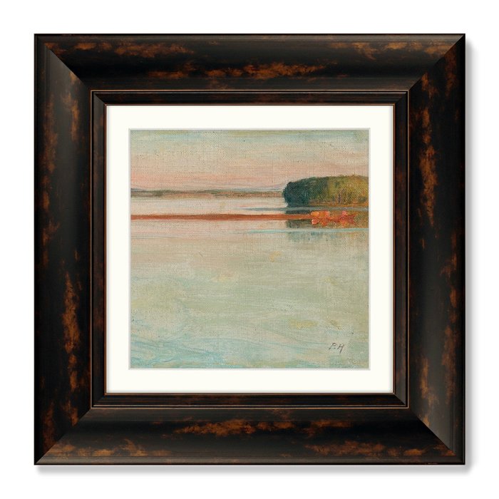 Набор из двух картин Озеро этюд на закате 1910 г. фрагмент - лучшие Картины в INMYROOM