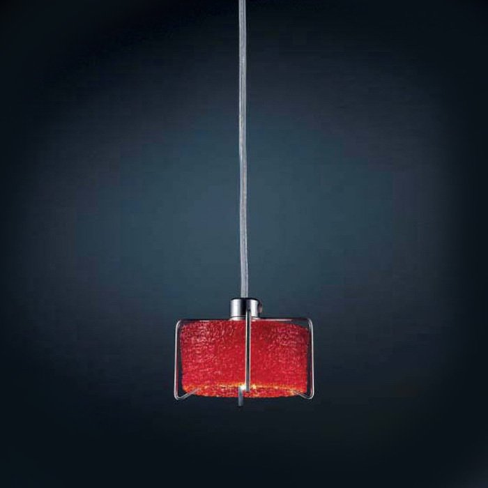 Подвесной светильник Terzani с плафоном из стекла красного цвета