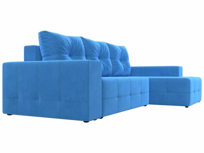Угловой диван-кровать Перри голубого цвета правый угол - лучшие Угловые диваны в INMYROOM