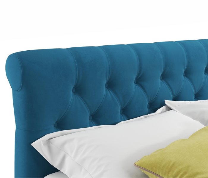 Кровать Ameli 180х200 с подъемным механизмом синего цвета - лучшие Кровати для спальни в INMYROOM