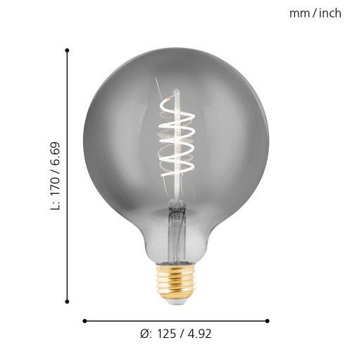 Диммируемая светодиодная лампа 220V G125 E27 4W (соответствует 40 Вт) 100Lm 2000K (желтый как свеча) - купить Лампочки по цене 539.0