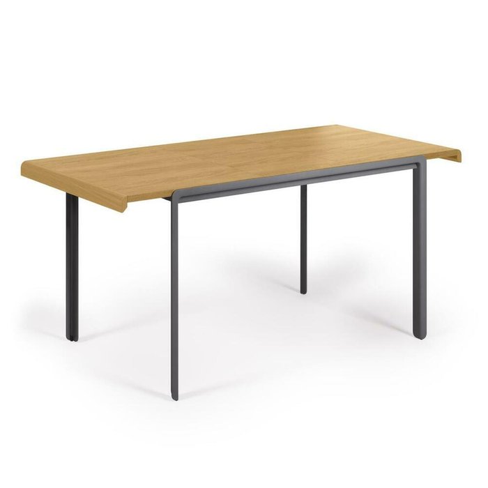 Обеденный раздвижной стол Nadyria M с дубовым шпоном и стальными ножками - купить Обеденные столы по цене 165990.0