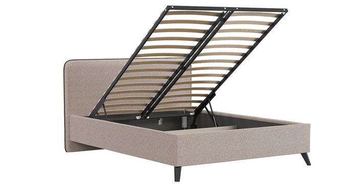 Кровать с подъемным механизмом и дном Милана 180х200 песочного цвета. - лучшие Кровати для спальни в INMYROOM