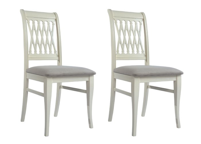 Комплект из двух стульев Ричмонд бежевого цвета на основании цвета слоновой кости