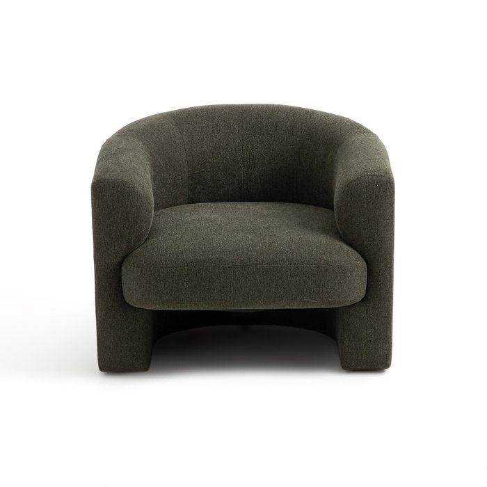 Кресло в стиле ретро из фактурной ткани Nolami темно-зеленого цвета - купить Интерьерные кресла по цене 55031.0