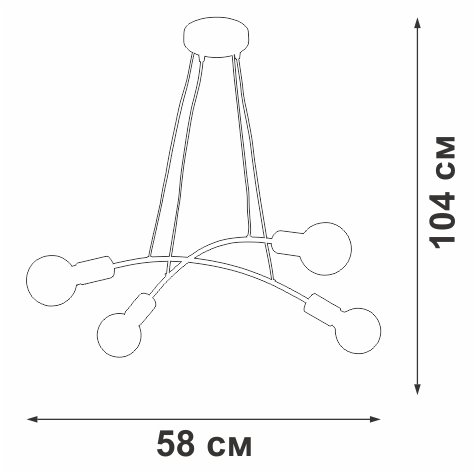 Люстра V4989-1/4S, 4xE27 макс. 40Вт - купить Подвесные системы по цене 6175